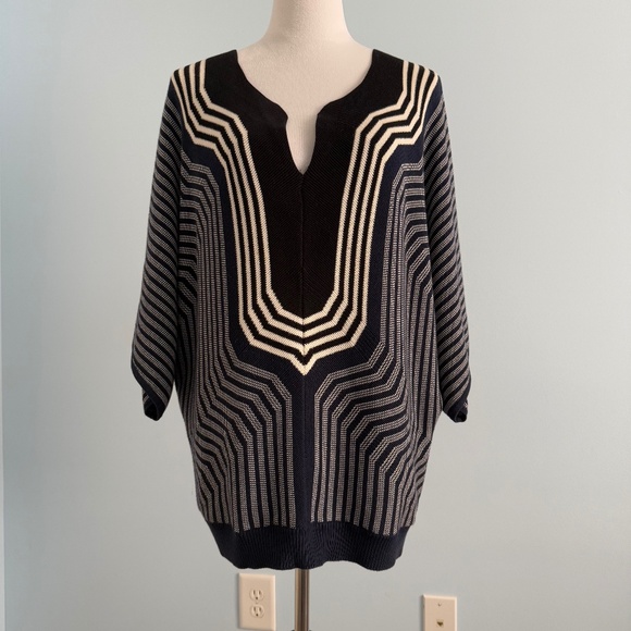 Trina‎ Turk Gallivant Striped Tunic Sweater Size M/L - Picture 1 of 8